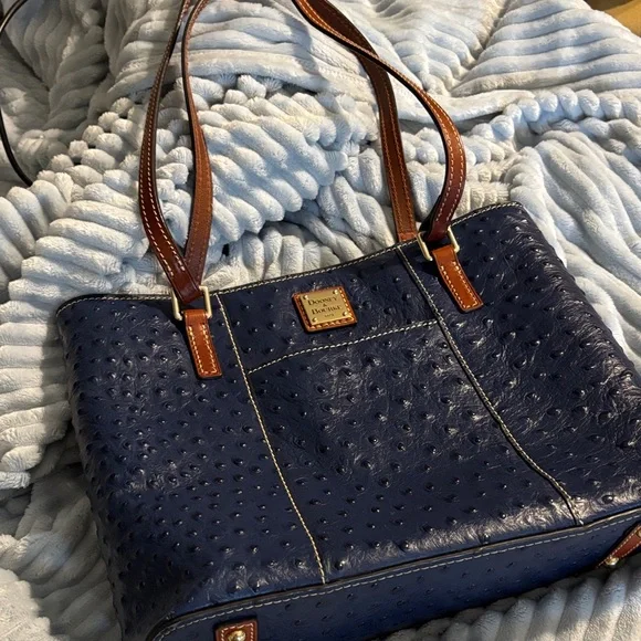Dooney & Bourke Navy Textured Tote - Picture 2 of 7